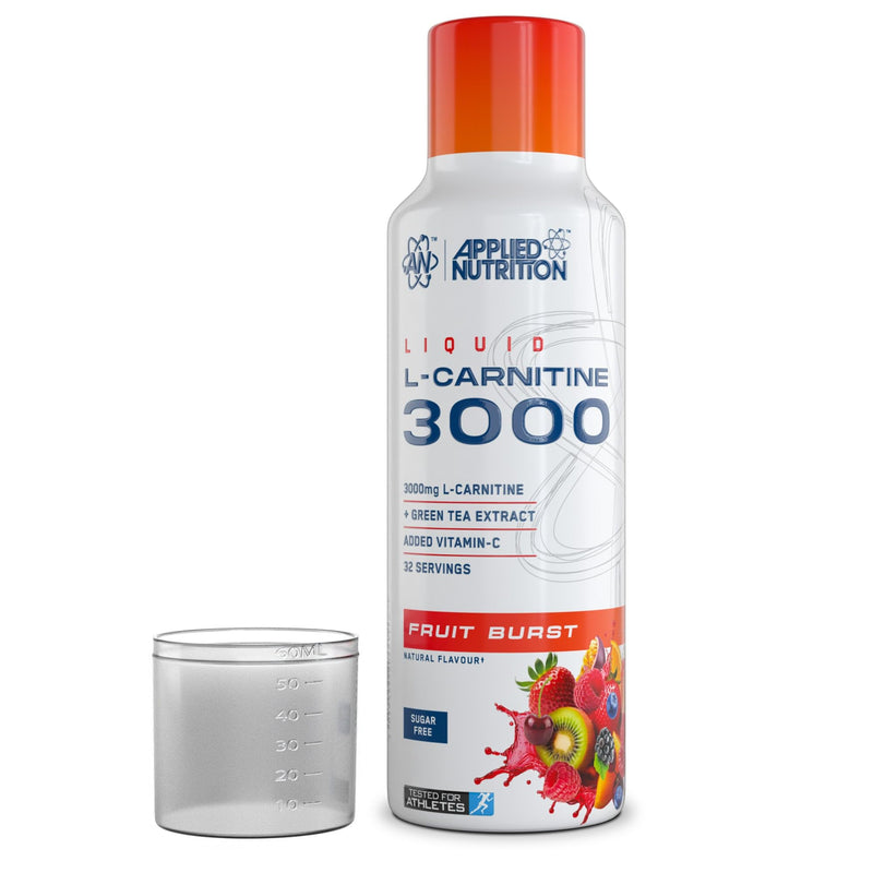 Applied Nutrition L Carnitine 3000 Liquid - L-Carnitine with Green Tea & Vitamin C, Boosts Energy & Weight Management, Vegan (480ml - 32 Servings) (Fruit Burst) Fruit Burst 480 ml
