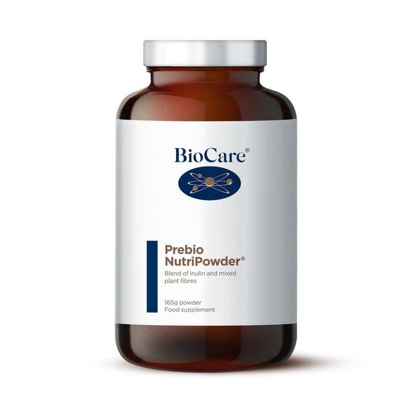 BioCare Prebio NutriPowder - Prebiotic Supplement - Inulin, Mixed Plant Fibre and Pectins Blend for Normal Blood Cholesterol Levels - 165g