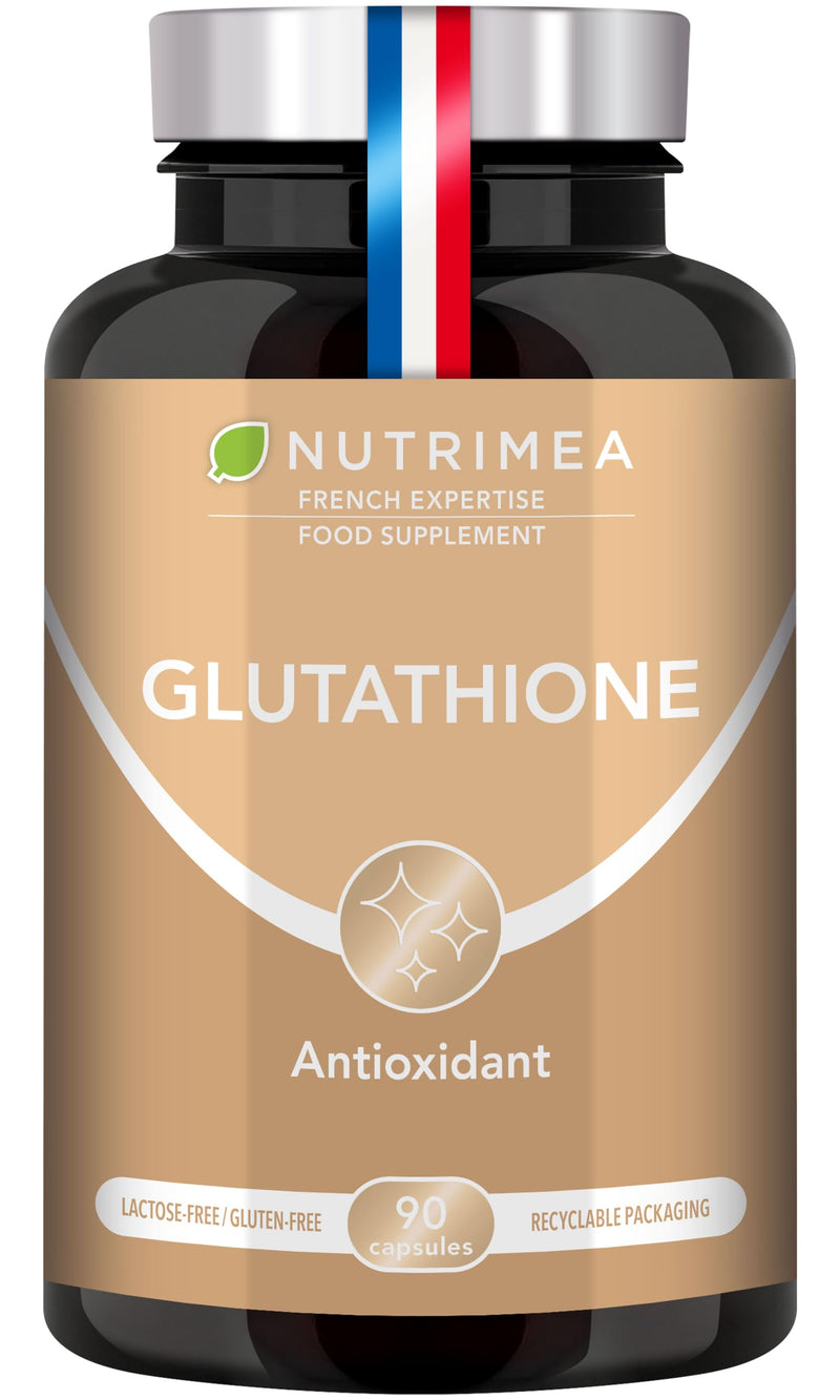 Glutathione Supplement - Reduced Glutathione Formula with NAC and Vitamin C - 90 Vegan Capsules - GMO-Free Formula - Easy to Swallow Capsules - French Expertise - Nutrimea