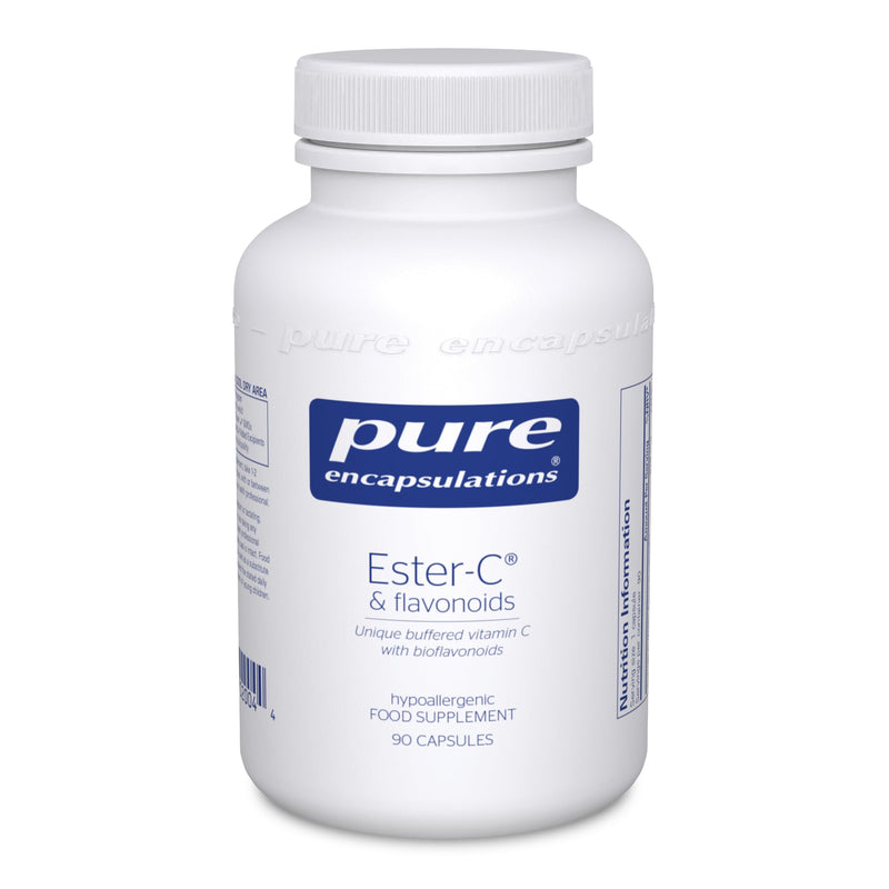 Pure Encapsulations Ester-C and Flavonoids - Unique Buffered Vitamin C Supplement with Bioflavonoids - Collagen Formation & Immune Support - 90 Capsules