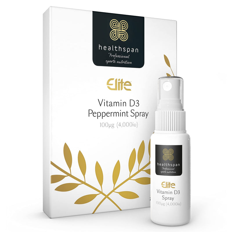 Healthspan Elite Vitamin D3 Spray 4,000iu (15ml) | All Blacks Official Partner | Supports Bones, Muscles & Immune Health | Peppermint Flavour | Informed Sport Accredited | Vegan 4000iu Spray