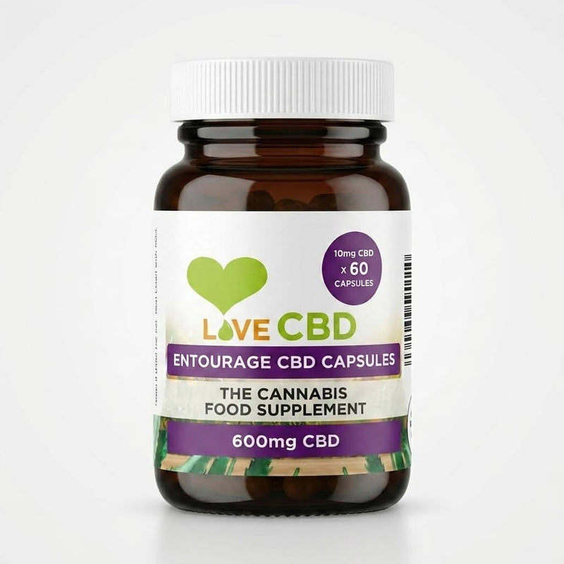 Love CBD Capsules 600mg 60 Pack | Hemp Oil, Coconut Oil, UK Broad Spectrum 60 count (Pack of 1)