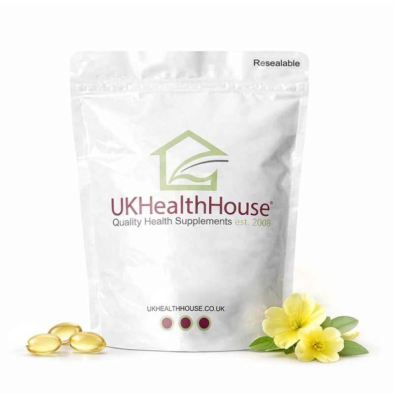 UKHealthHouse Evening Primrose Oil – EPO Capsules, 1000mg x 180 Softgels – High Strength Omega 6 GLA Content – Great for Skin, Immune System, Hormonal Pain, Hot Flushes & Women’s Health 180 count (Pack of 1)
