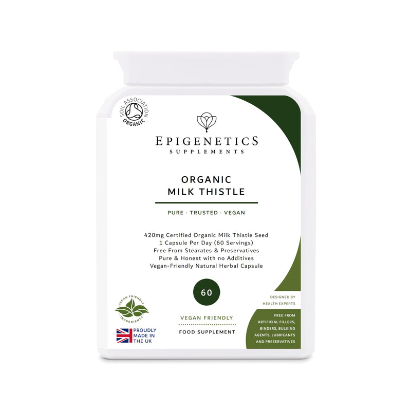 Organic Milk Thistle 440mg | Natural Silybum Marianum Seed Herb Supplement | 60 Vegan Friendly Capsules UK Made | 1 Capsule Daily (2 Month Supply)