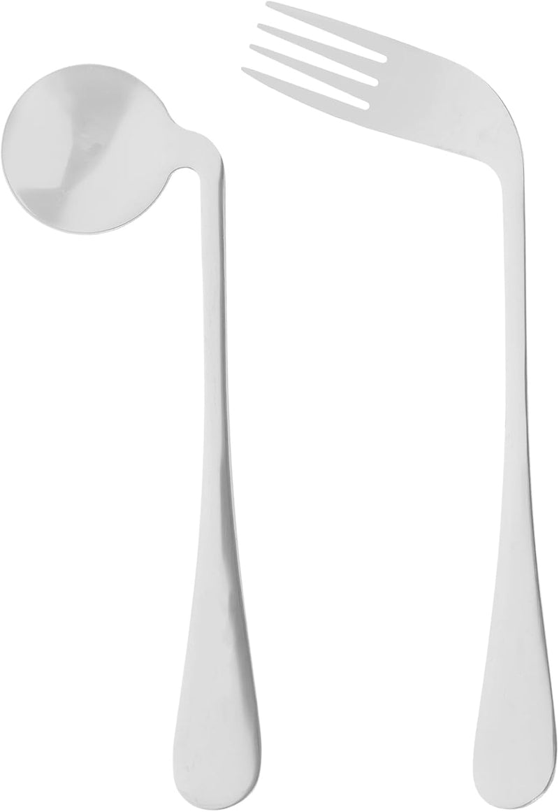 [Australia] - GHzzY Adaptive Curved Utensils - Anti-Shake Angled Spoon for Elderly,Parkinson,Arthritis & Handicap - Stainless Steel Adaptive Eating Aid,Right Right 