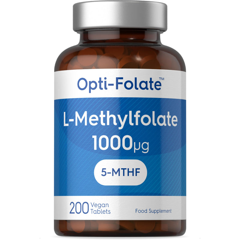 L-Methylfolate 5-MTHF 1000mcg | 200 Vegan Tablets (6+ Months Supply) | Active Form of Folic Acid | by Opti-Folate