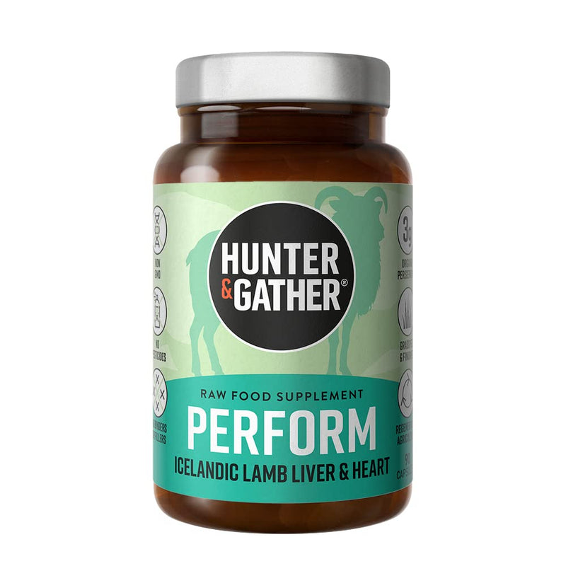 Hunter & Gather Nose to Tail - 90 Perform Capsules | Wild, Grass Fed Icelandic Lamb Ancestral Inspired Supplements| Raw Freeze-Dried Lamb | No GMO Feeds, Antibiotics Or Hormones 90 count (Pack of 1)