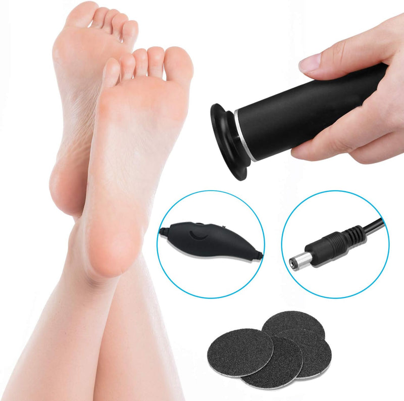 [Australia] - Electric Foot File for Hard Skin (Speed Adjustable) with 60pcs Replacement Pads, Powerful Electric Callus Remover Pedicure Hard Dead Foot Skin Removal Machine Women Men Use (Gray) 