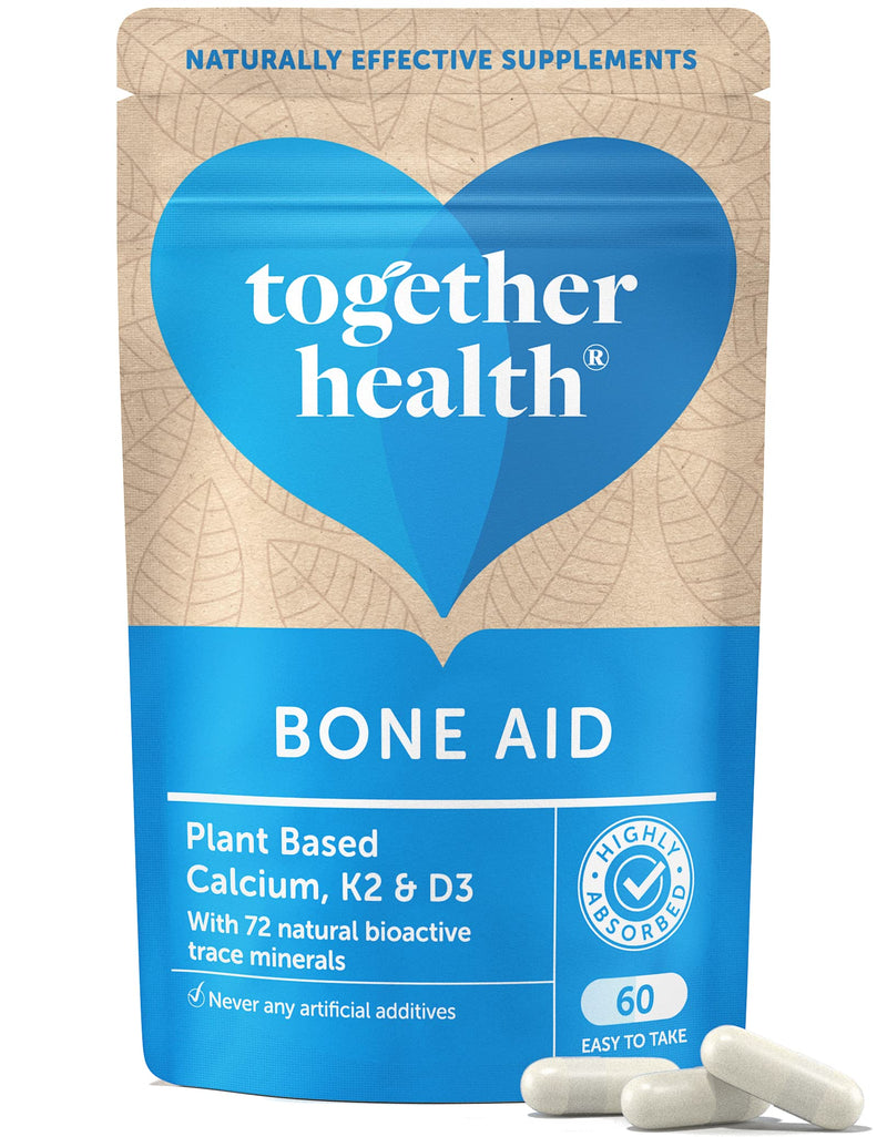 Bone Aid – Together Health – Plant-Based Calcium & Vitamins K2 & D3 – Vegan Friendly – Made in The UK – Pack of 2-120 Vegecaps 120 Count (Pack of 2)