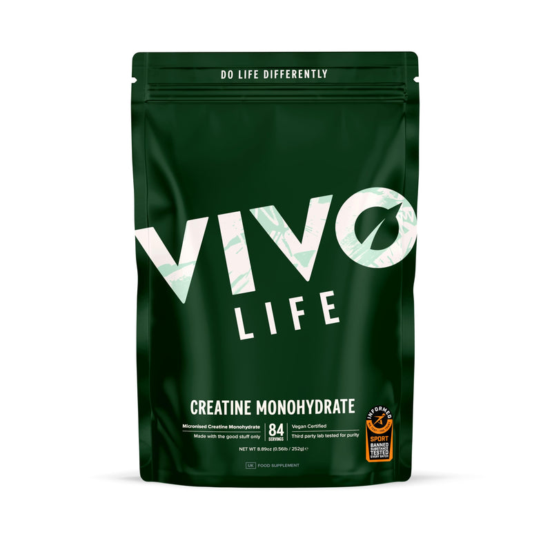 Vivo Life - Creatine Monohydrate Powder Micronised - Vegan, Unflavoured (252 g, 84 Servings)