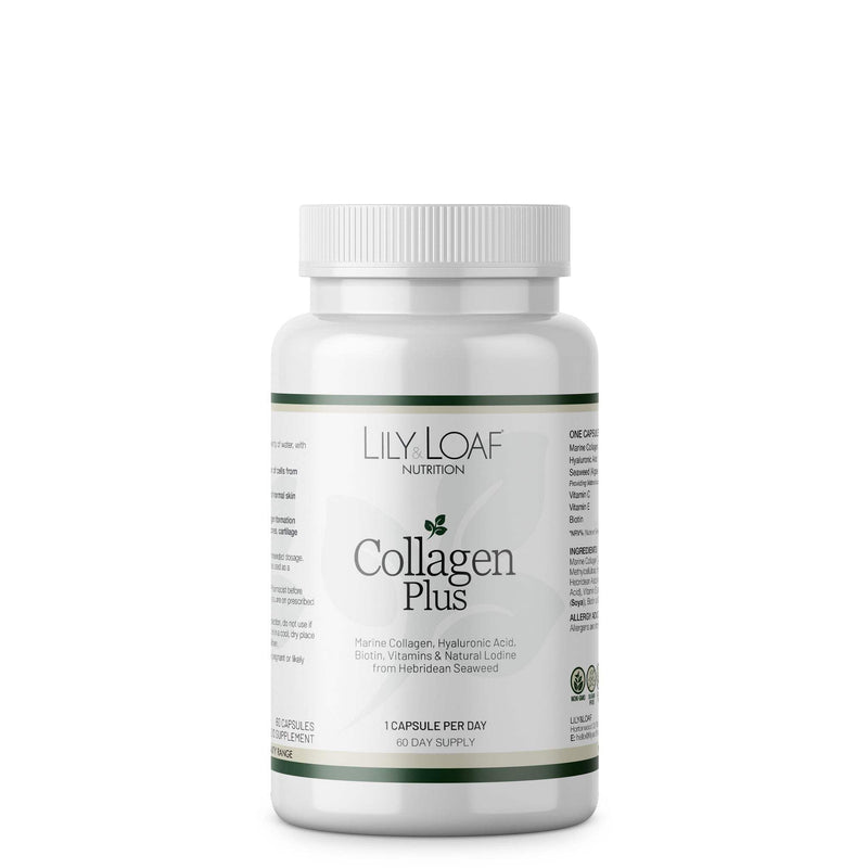Lily & Loaf Collagen Plus Capsules – Marine Collagen with Hyaluronic Acid, Biotin & Vitamin C, 60 Capsules