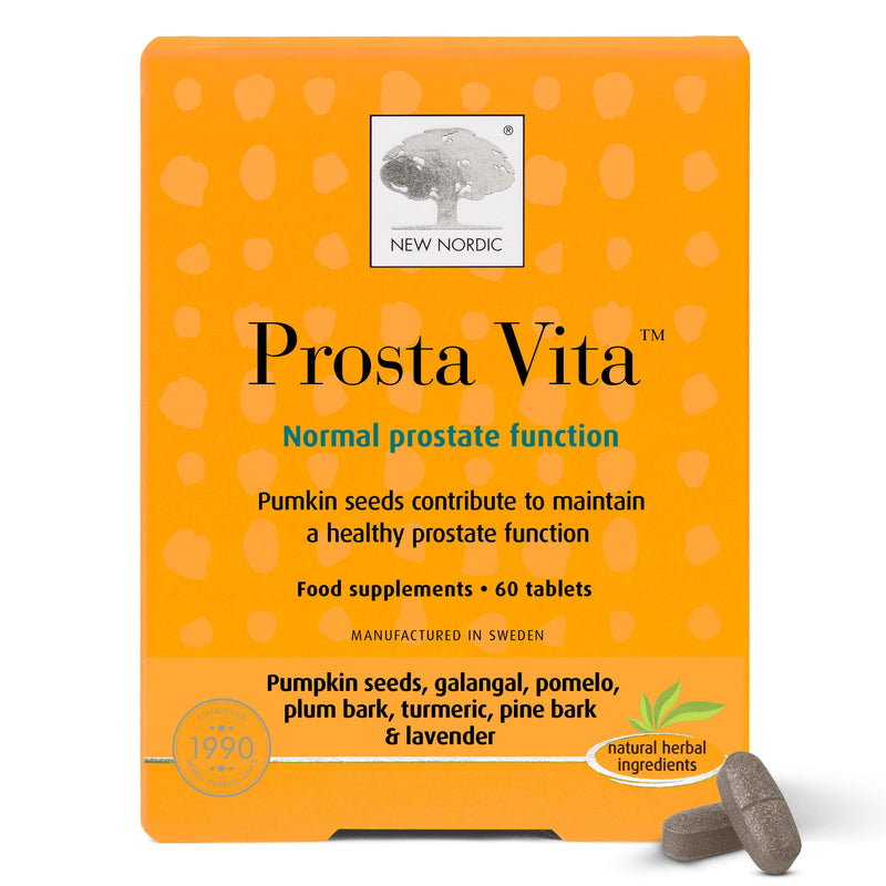 New Nordic Prosta Vita - Daily Supplement for Normal Prostate Function - 1 Month Supply for Men’s Health - Pumkin Seeds & Turmeric - 60 Tablets