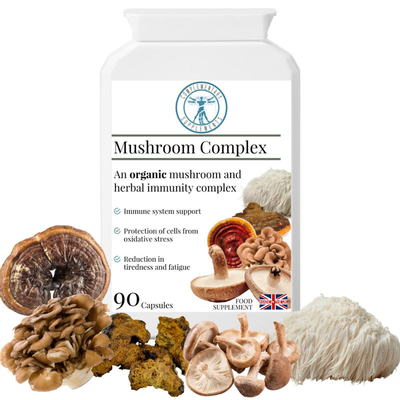 Organic Mushroom Complex - Immune System & Energy Support - Traditional Herbal TCM Adaptogen Blend – Maitake, Chaga, Shiitake, Reishi, Lion's Mane, 90 Capsules
