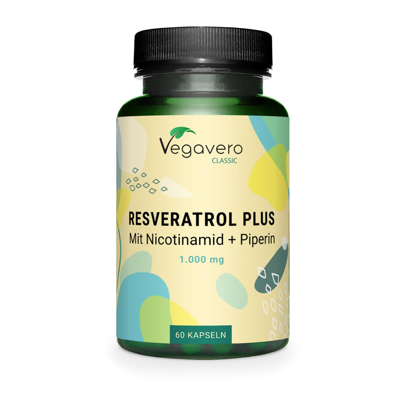 Vegavero Trans Resveratrol 98% 1000 mg | Natural Anti Aging & Skin Supplement | Pure from Japanese Knotweed | NO Additives | High Bioavailability with VIT B3 & Piperine | Lab Tested | Vegan