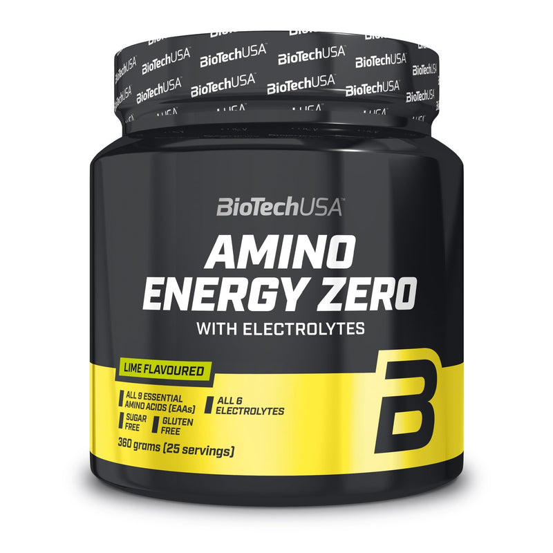 BioTechUSA Amino Energy Zero with Electrolytes | Pre-Workout | 9 Essential Amino Acids | Caffeine | Sugar-Free, Gluten-Free, 360 g, Lime