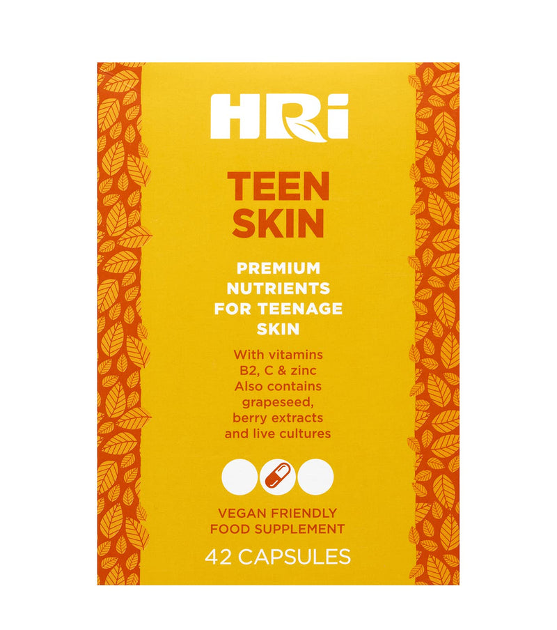 HRI Teen Skin Multivitamin Supplement - Multivitamins for Kids 12-18 Years - Aids Health and Well Being of Children. Healthy Immune System, Gut, Skin Care for Teenage Girls and Boys. 42 Vegan Capsules 42 count (Pack of 1)