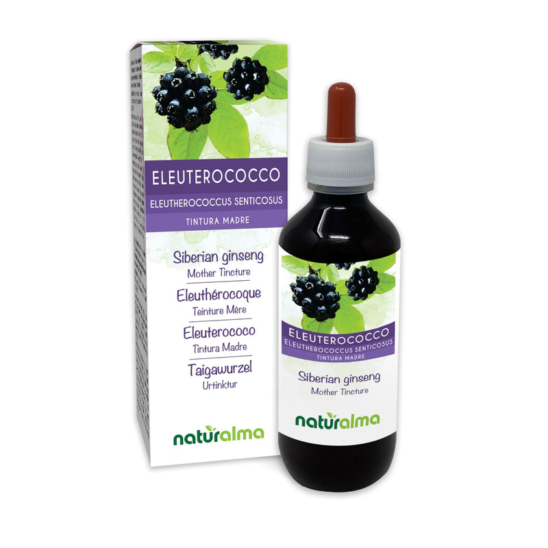 Siberian Ginseng (Eleutherococcus senticosus) Roots Alcohol-Free Mother Tincture Naturalma - Liquid Extract Drops 200 ml - Food Supplement - Vegan 200 ml (Pack of 1)
