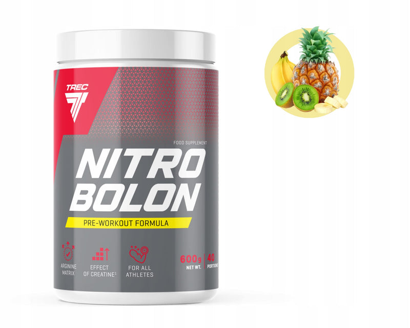 Trec Nutrition Nitrobolon - Advanced Pre-Workout Formula with Creatine Stack, Performance Enhancer, Boosts High Intensity Workouts & Rapid Absorption (600g, Tropical) 600 g (Pack of 1)