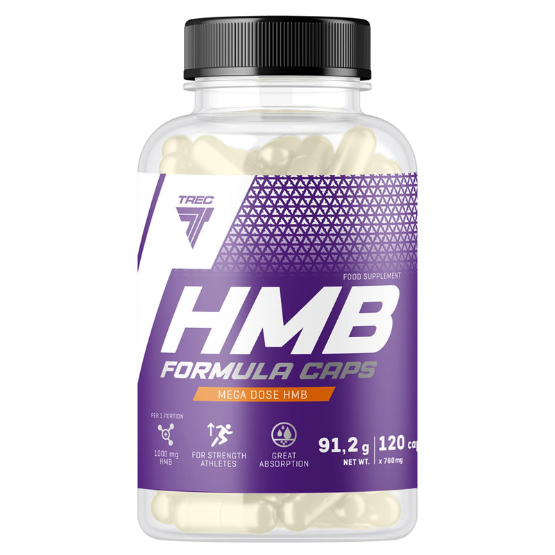 TREC Nutrition HMB Formula Caps - 120 caps - Powerful Anticatabolic Supplement for Lean Muscle Gain, Fat Reduction, and Enhanced Stamina - Hydroxymethylbutyrate (HMB) Metabolic Support - 120 Capsules