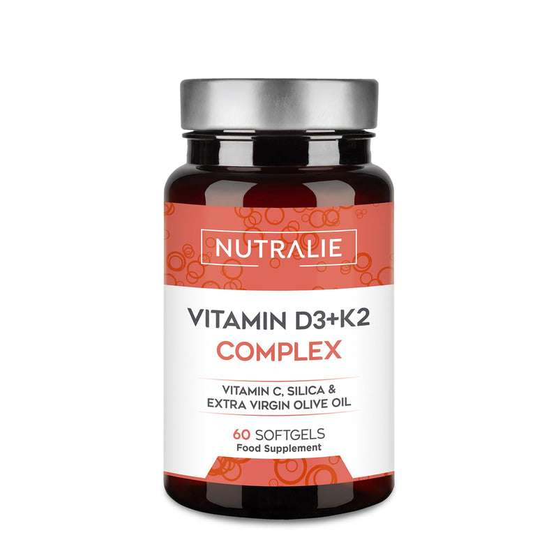 Vitamin D3 and K2 10,000 IU - D3 K2 MK7 with Vitamin C and Extra Virgin Olive Oil - 60 Softgels Vitamin D Complex Nutralie