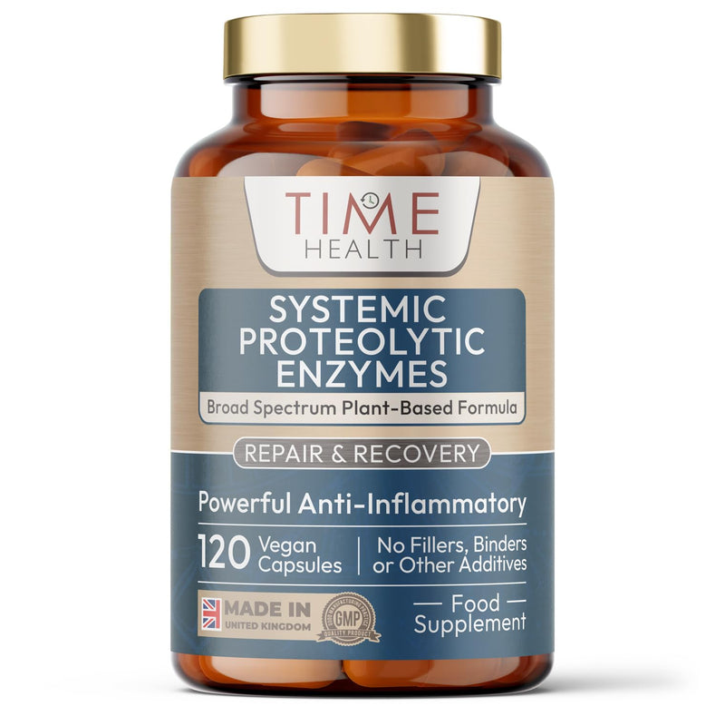 Systemic Proteolytic Enzymes Complex – 120 Capsules – Repair & Recovery – Mixed Enzyme Formula with Ginger & Ionic Trade Minerals – UK Made – Zero Additives – Pullulan 120 count (Pack of 1)