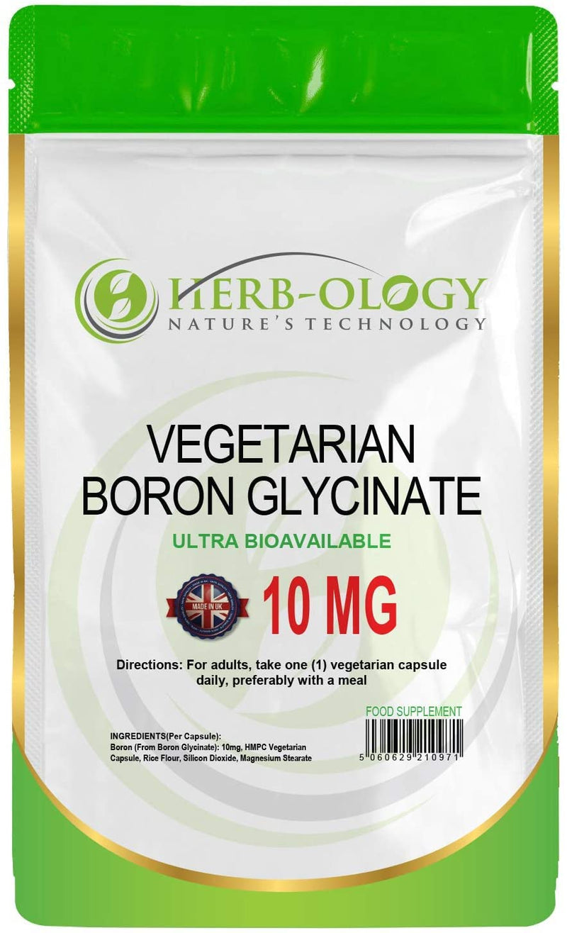 HB Boron Supplement | 360 Vegan Chelated Boron Capsules - 10mg Bioavailable Boron-Glycinate per Serving | Non-GMO, Gluten & Allergen Free | Manufactured in The UK 360 count (Pack of 1)