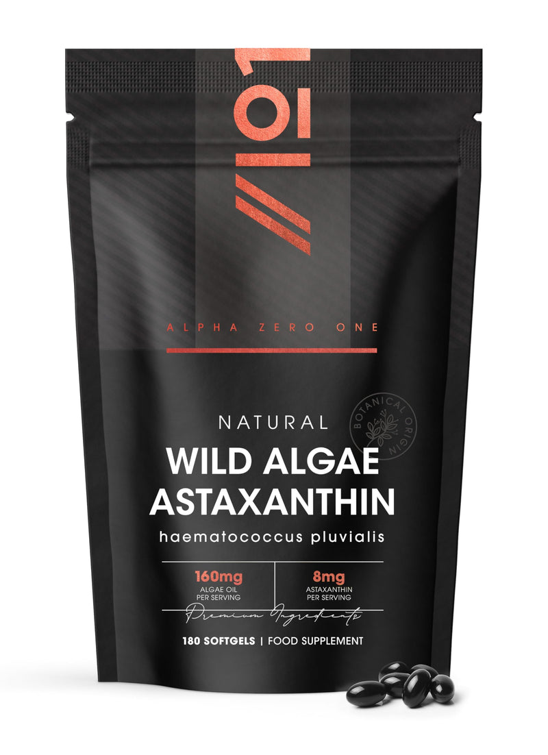 Wild-Algae Astaxanthin 160mg - Providing 8mg Astaxanthin Antioxidant - 180 Softgels - Resealable and Recyclable Pouch by Alpha01 1 count (Pack of 180)