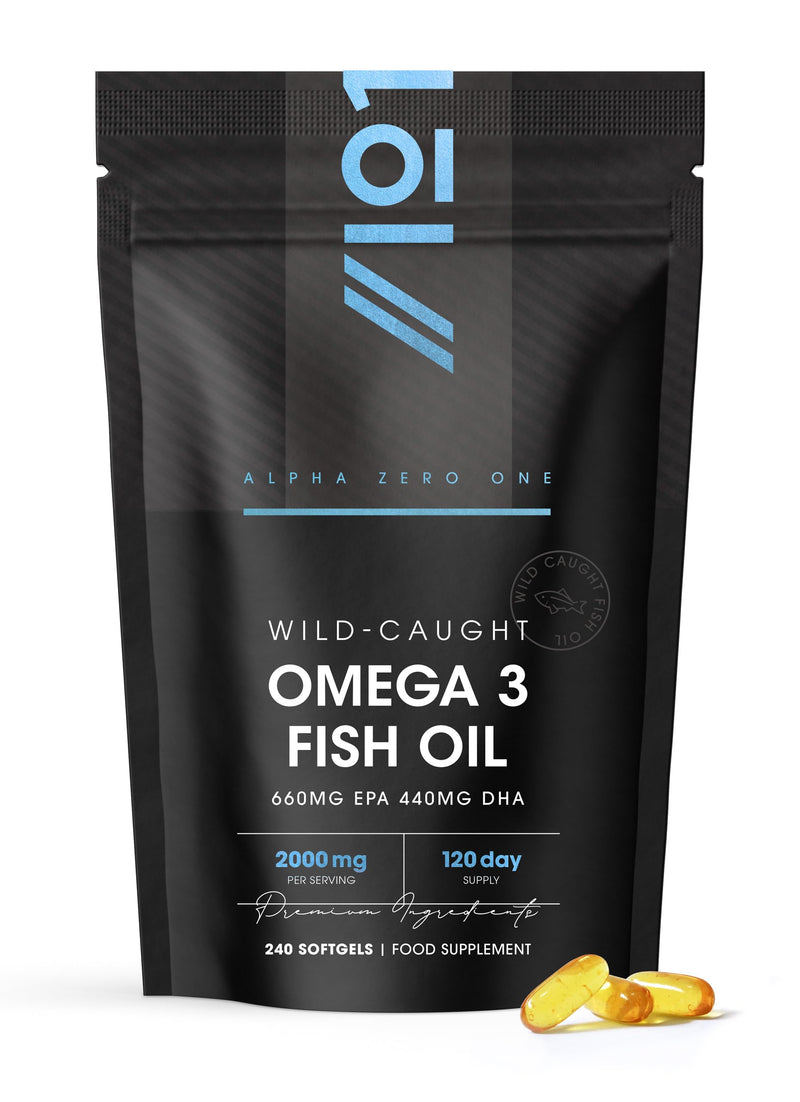 Omega 3 Wild-Caught Fish Oil 2000mg - 660mg EPA 440mg DHA - 240 Softgels - No Additives — Resealable and Recyclable Pouch by Alpha01 1 count (Pack of 240)