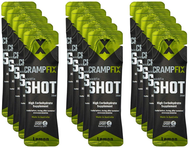 Crampfix QuickFix Shot Sachets - Fast & Effective Relief from Muscle Cramp (15 x 20ml Packets) (Lemon) Lemon