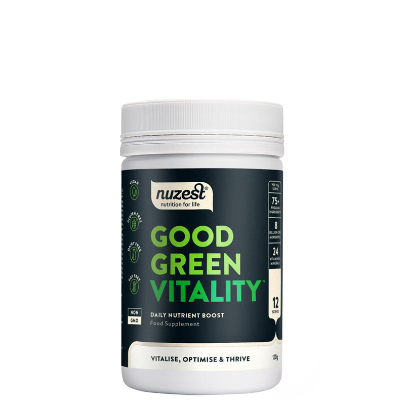 Greens Powder by Nuzest – Good Green Vitality – Filled with Vitamins, Minerals & Superfoods – Vegan Multivitamin Greens Drink - Gluten Free - Dairy Free - 120g - 10 Servings 120 g (Pack of 1)