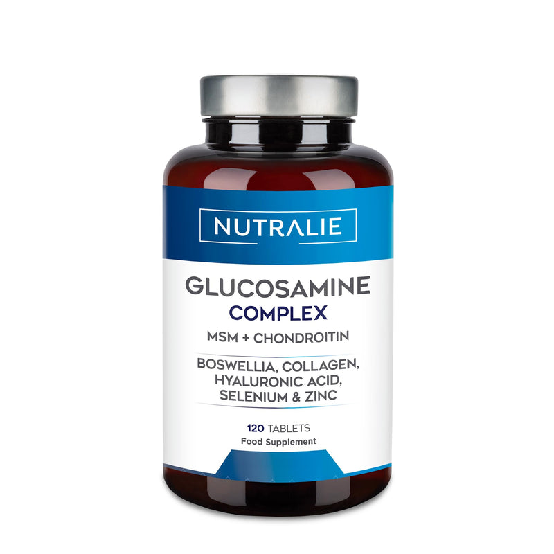 Glucosamine and Chondroitin MSM, Collagen, Hyaluronic Acid, Boswellia, Selenium and Zinc - 120 Tablets Glucosamine Complex Nutralie 120 count (Pack of 1)