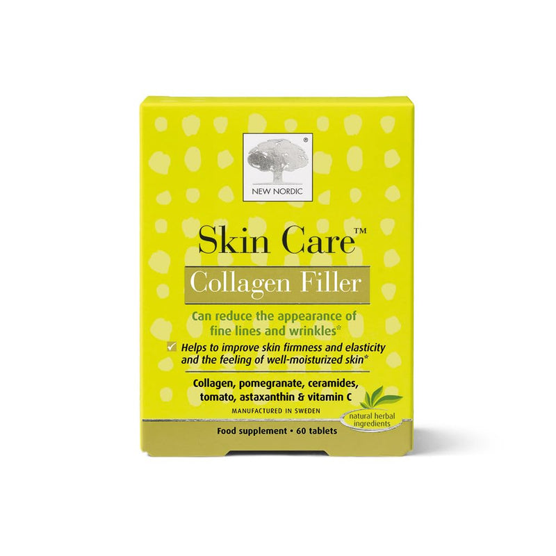New Nordic Skin Care Collagen Filler - 60 Tablets - Reduce Wrinkles with Marine Collagen Supplement - Dairy Free - Contains Pomegranate