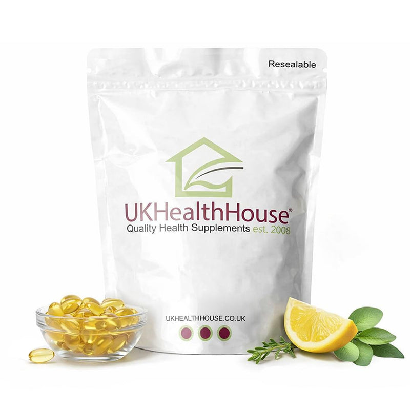 UKHealthHouse Cod Liver Oil Capsules 550mg | High Strength Cod Liver Oil Capsules for Heart, Brain Health & Immune System | Rich in Omega 3 Fatty Acid, Fish Oil with EPA & DHA | 60 Softgels