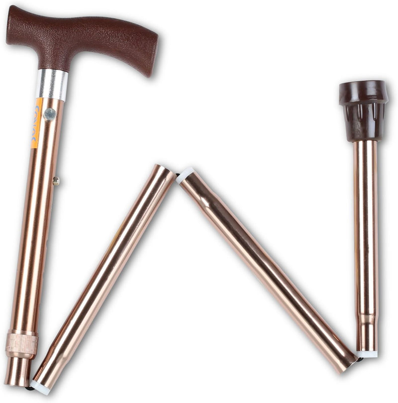 [Australia] - Pepe - Folding Walking Sticks for Women, Walking Sticks for Men Disabled, Folding Walking Sticks for Ladies, Walking Canes for Men Aluminium, Foldable Walking Stick Adjustable, Walking Stick Bronze 
