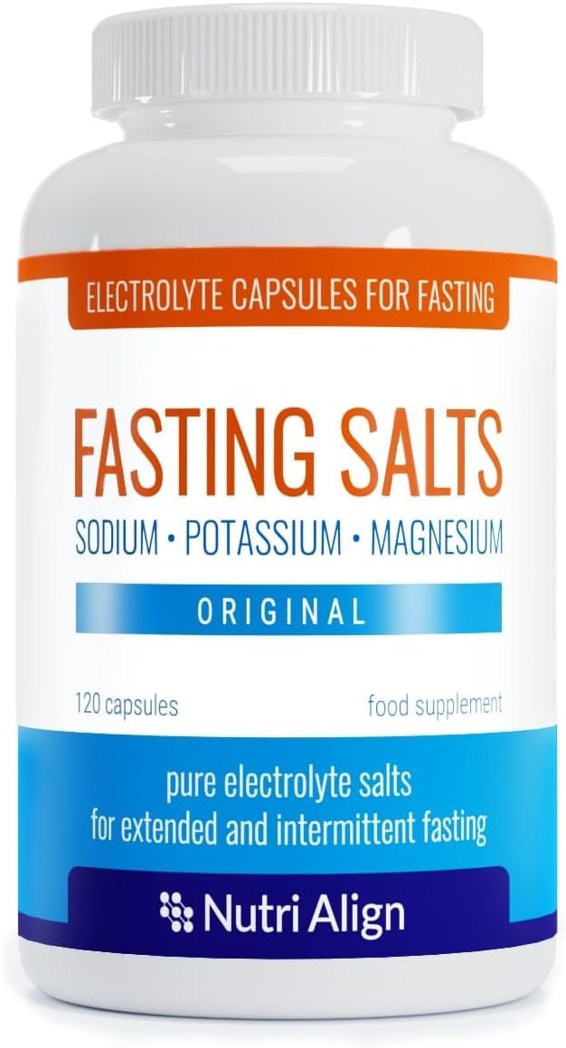 Nutri-Align Fasting Salts Electrolytes, 120 Capsules | Sodium Potassium Magnesium | Pure Fasting Electrolytes | Sugar Free & Filler Free | Made in The UK (Original) Original