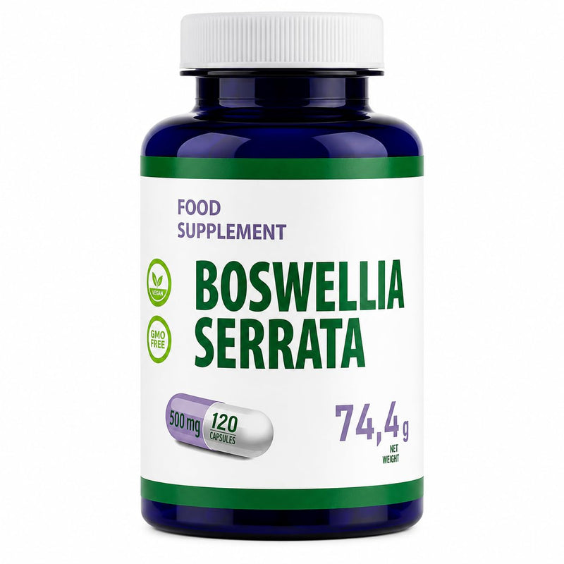 Hepatica Boswellia Serrata (Indian Frankincense) 5,000mg Equivalent | 500mg 10:1 Extract | 65% Boswellic Acids | 120 Vegan Capsules | 3rd Party Lab Tested