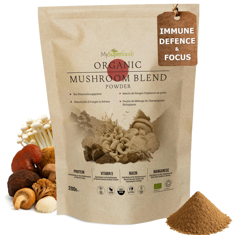 MySuperfoods Organic Mushroom Blend Powder 200g 200 g (Pack of 1)