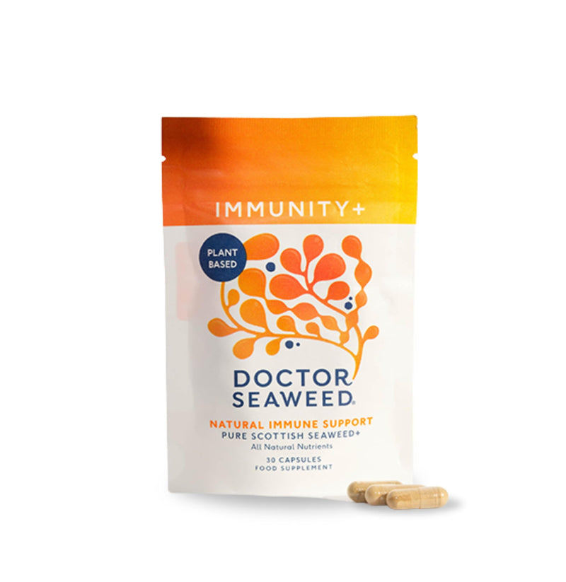 Doctor Seaweed | Immunity+ Capsules | 1 Months Supply | Organic Scottish Seaweed | Plant Based Vitamins B12 + D3 | Immune Support, Energy Boost, All Natural