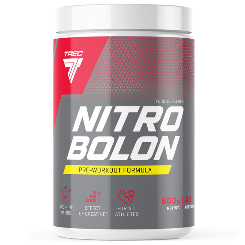 Trec Nutrition Nitrobolon - Advanced Pre-Workout Formula with Creatine Stack, Performance Enhancer, Boosts High Intensity Workouts & Rapid Absorption (600g, Orange) 600 g (Pack of 1)