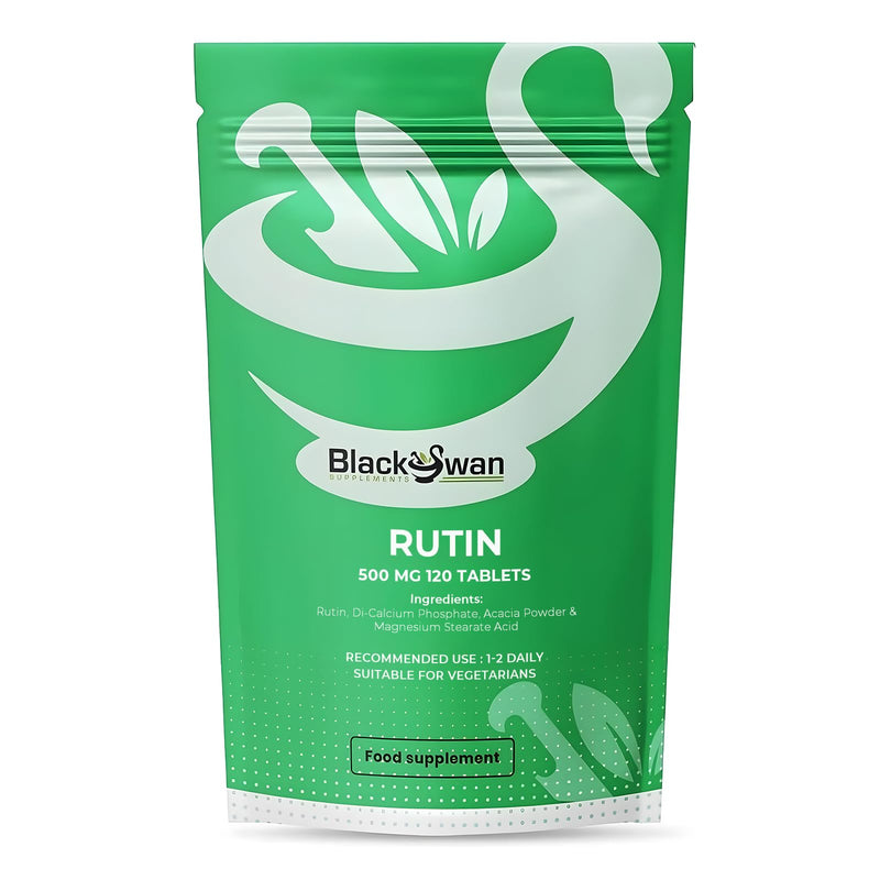 Black Swan Rutin Tablets - 500mg Antioxidant Formula Bioflavanoid Source Vitamin C Energy Boost Detoxification Nutrient Enriched Natural Supplement - 120 Tabs 4 Month Supply 0.01 g (Pack of 120)