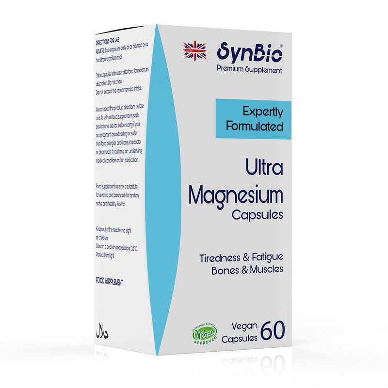 Premium - Ultra Magnesium Citrate | 60 Vegan Capsules | Essential Mineral for Health & Wellness | Support for Muscles, Nerves, and Bones