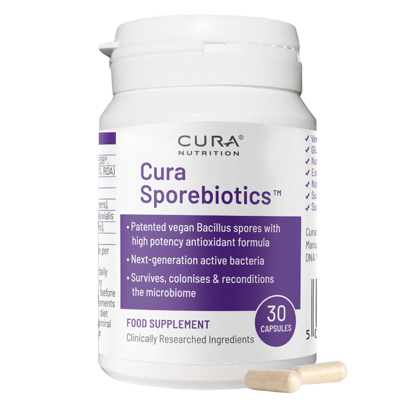 SPOREBIOTICS – Spore Based Probiotic with Antioxidants, Active Bacteria Daily Supplement to Boost Akkermansia, 3 Bacillus Spores for Gut Health Support, Vegan Probiotics (30 Capsules) 30 Capsules
