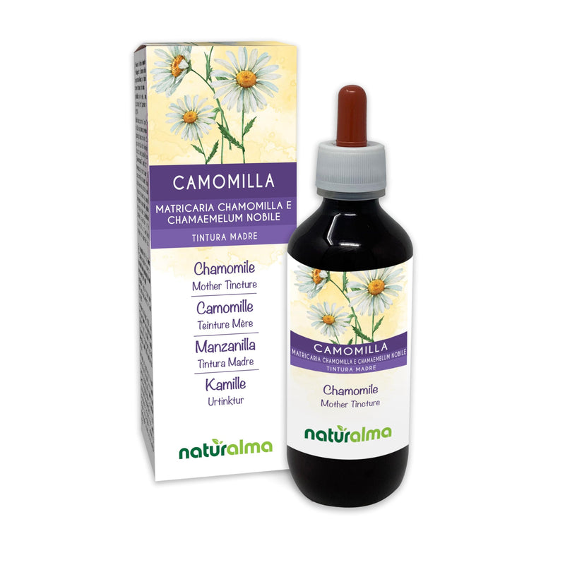 German and Roman Chamomile (Matricaria chamomilla and Chamaemelum nobile) Flower Heads Alcohol-Free Mother Tincture Naturalma - Liquid Extract Drops 200 ml - Food Supplement - Vegan 200 ml (Pack of 1)