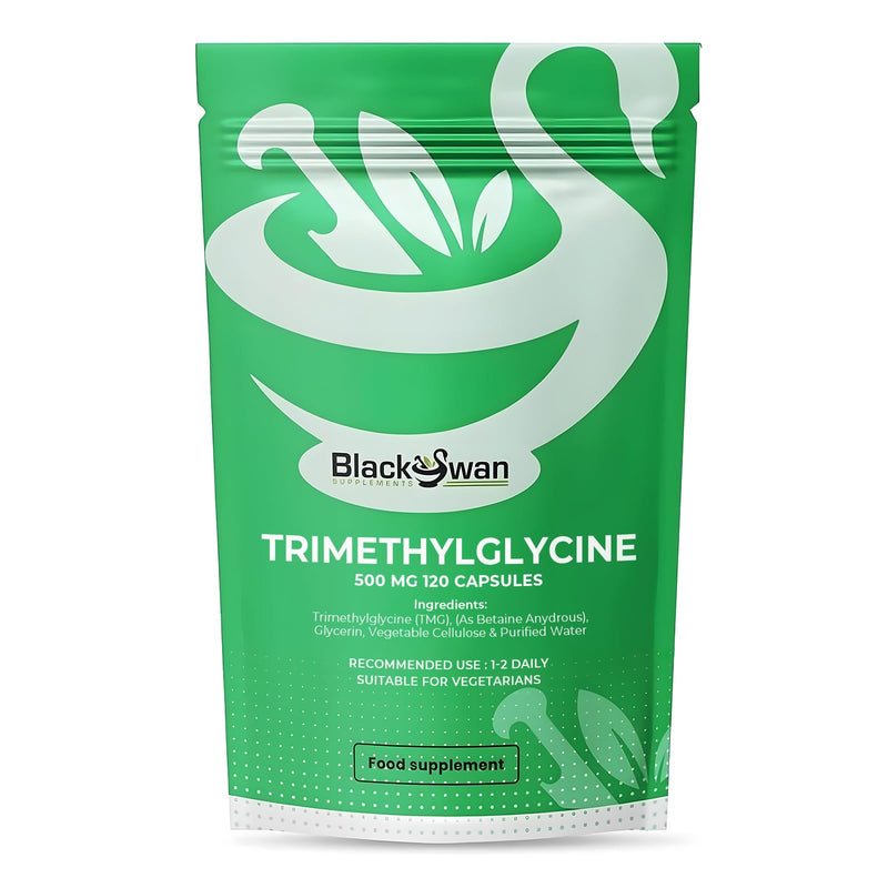 Black Swan TMG (Trimethylglycine) 500mg Capsules - High Antioxidant Supplement for Red Blood Cells and Healthy Skin 120 Caps