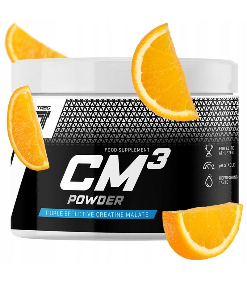 Trec Nutrition CM3 Tri-Creatine Malate Powder for Performance and Muscle Power | 6650 mg Creatine Per Serving | Made in EU (250g, Orange) 250 g