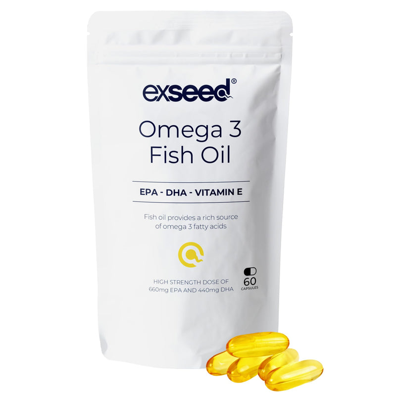 Omega 3 Fish Oil Capsules High Strength for Men – 2000mg DHA + EPA – Fertility Supplements for Men – Heart & Brain Support – Vitamins for Male Fertility – 60 Softgels Omega 60 count (Pack of 1)