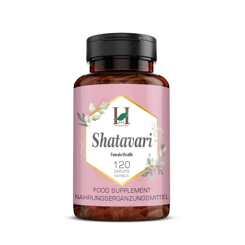 H&C Shatavari Caplets/Tablets (Asparagus Racemosus) - 750mg, 120 Caplets | Women Health Supplement 750mg Caplets