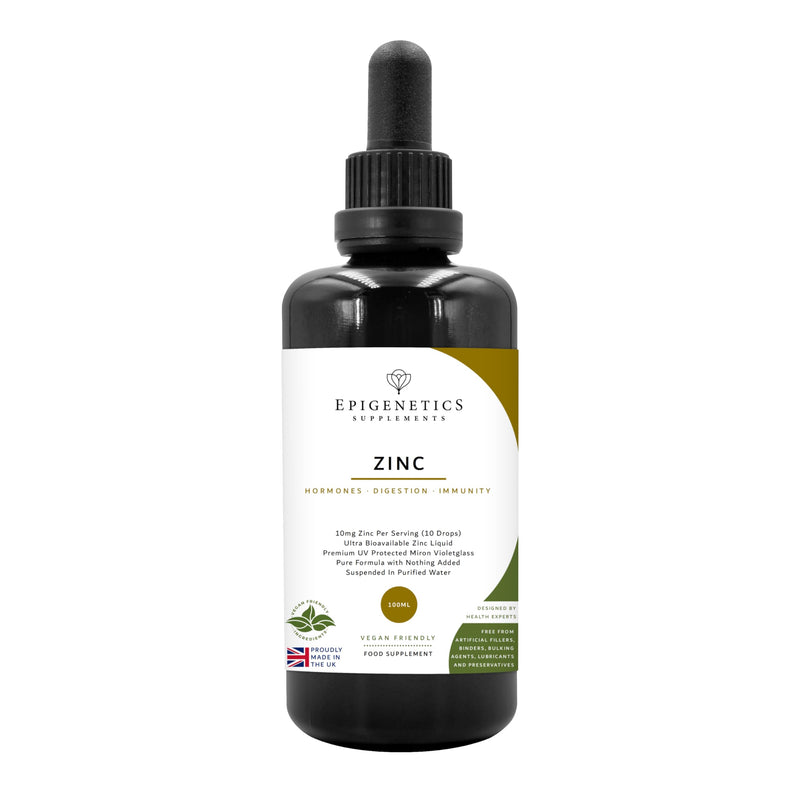 Zinc Liquid Drops 100ml | 10mg Per Dose (Zinc Sulphate & Chloride) | Immune System Support | UK Made Vegan Friendly Mineral Supplement | 133 Servings