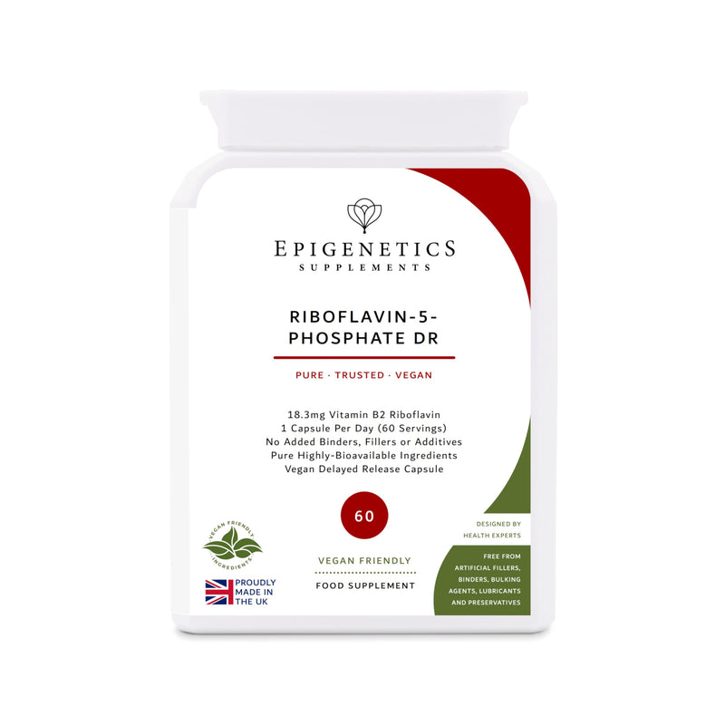 Riboflavin-5-Phosphate Delayed Release (DR) | High Strength Vitamin B2 R5P 18.3mg Per Serving | 60 Vegan Friendly Capsules UK Made | Long 2 Month Supply