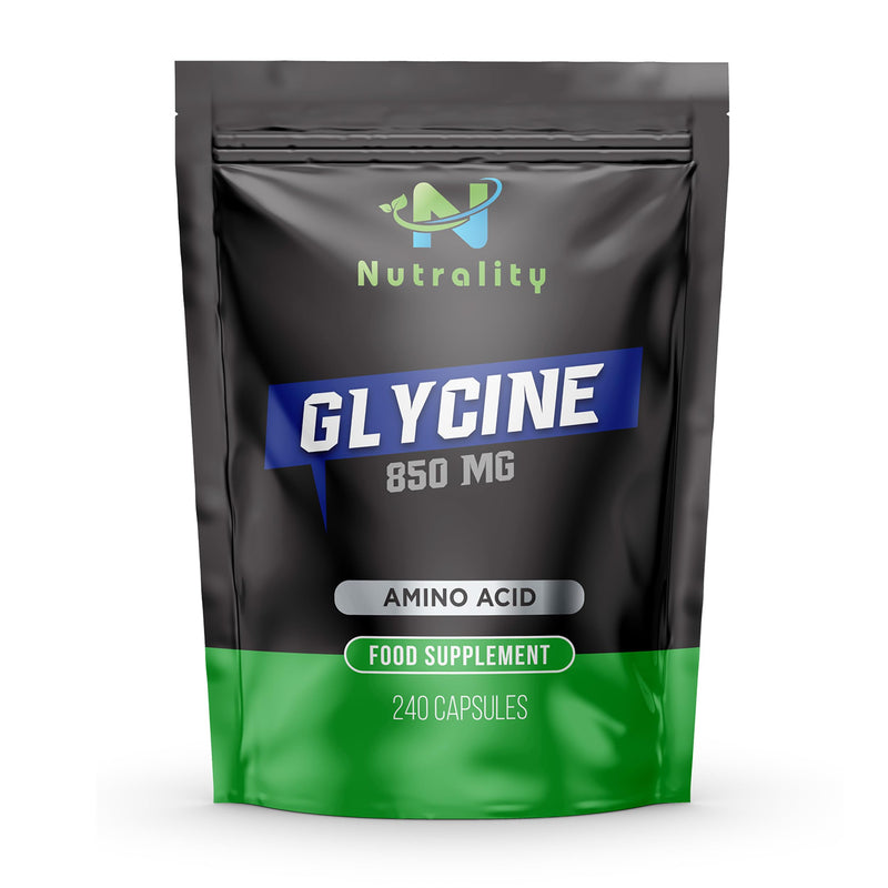Glycine Supplement 850mg | 240 Vegetarian Capsules | Amino Acid for Neurotransmitter & Nervous System Support | Sleep Aid, Liver Detox, Muscle Recovery & Collagen Synthesis